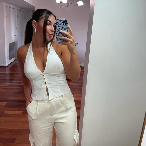 Nwt Urban outfitters Sari Linen Vest halter nwt - Picture 5 of 6